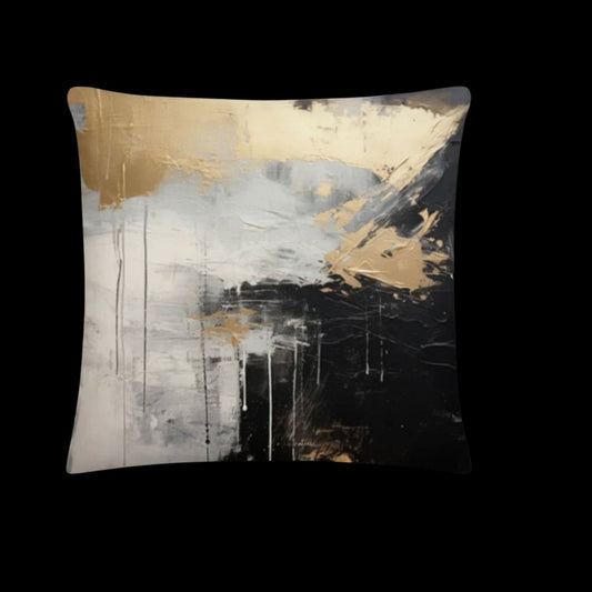 Gold Noir Abstract Pillow