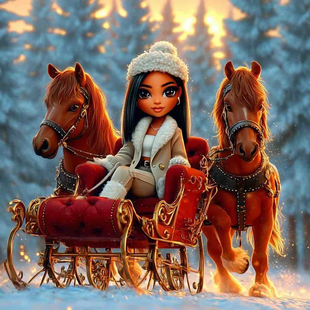 ChiChi’s Christmas Sleigh Time With the Clydesdales Stickers